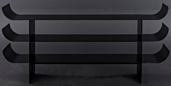 Noir Kyoto Console Table - Elegant Black Iron Design for Modern, Minimalist Spaces, Perfect for Any Room GCON344MTB