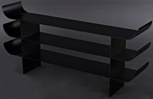 Noir Kyoto Console Table - Elegant Black Iron Design for Modern, Minimalist Spaces, Perfect for Any Room GCON344MTB