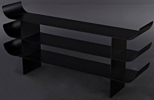 Noir Kyoto Console Table - Elegant Black Iron Design for Modern, Minimalist Spaces, Perfect for Any Room GCON344MTB
