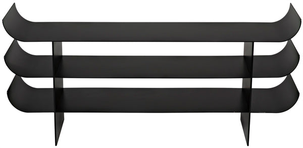 Noir Kyoto Console Table - Elegant Black Iron Design for Modern, Minimalist Spaces, Perfect for Any Room GCON344MTB