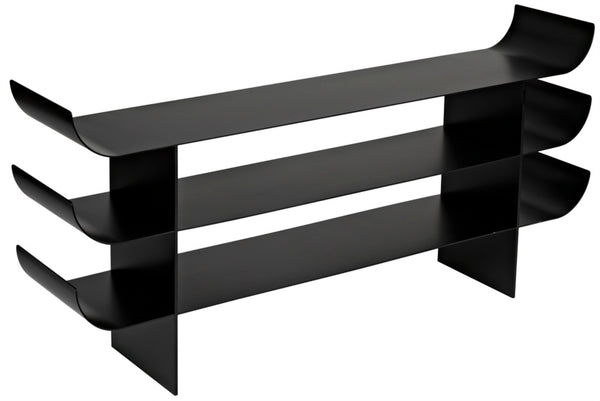Noir Kyoto Console Table - Elegant Black Iron Design for Modern, Minimalist Spaces, Perfect for Any Room GCON344MTB