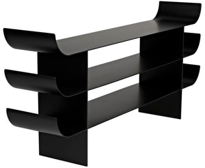 Noir Kyoto Console Table - Elegant Black Iron Design for Modern, Minimalist Spaces, Perfect for Any Room GCON344MTB
