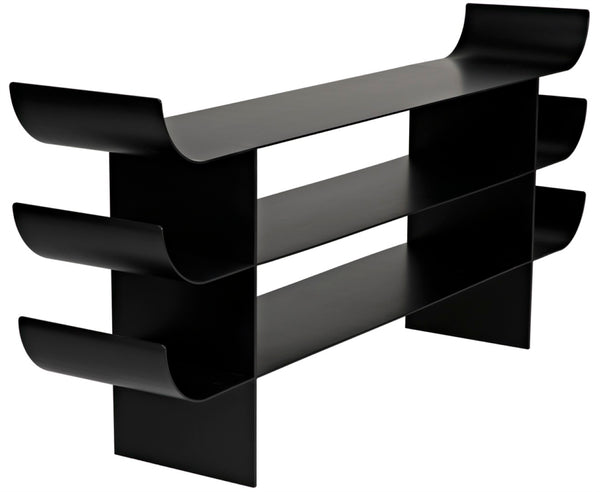 Noir Kyoto Console Table - Elegant Black Iron Design for Modern, Minimalist Spaces, Perfect for Any Room GCON344MTB