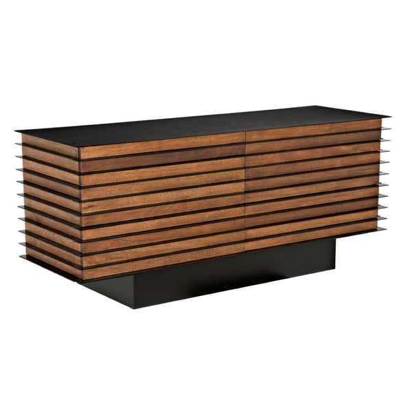 Noir Elevation Sideboard - Dark Walnut & Iron - Stylish Storage for Modern Living & Dining Spaces GCON347DW