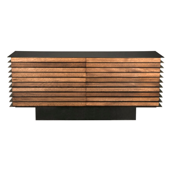 Noir Elevation Sideboard - Dark Walnut & Iron - Stylish Storage for Modern Living & Dining Spaces GCON347DW