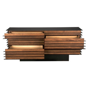 Noir Elevation Sideboard - Dark Walnut & Iron - Stylish Storage for Modern Living & Dining Spaces GCON347DW