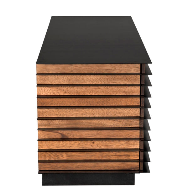 Noir Elevation Sideboard - Dark Walnut & Iron - Stylish Storage for Modern Living & Dining Spaces GCON347DW