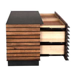 Noir Elevation Sideboard - Dark Walnut & Iron - Stylish Storage for Modern Living & Dining Spaces GCON347DW