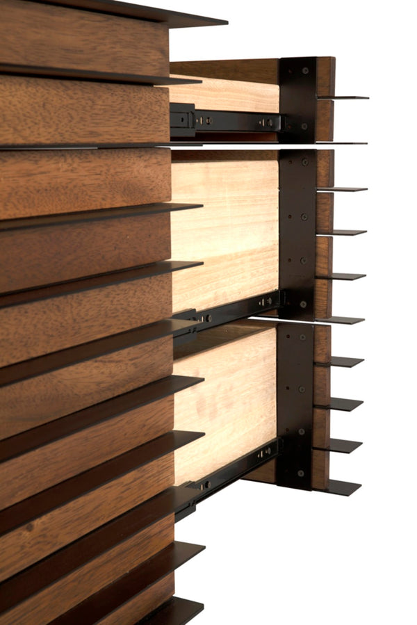 Noir Elevation Sideboard - Dark Walnut & Iron - Stylish Storage for Modern Living & Dining Spaces GCON347DW