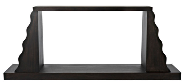 Noir Aurora Console Table in Deep Ebony Walnut - Artisan-Crafted, Modern Design for Stylish Interiors GCON353EB