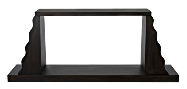 Noir Aurora Console Table in Deep Ebony Walnut - Artisan-Crafted, Modern Design for Stylish Interiors GCON353EB