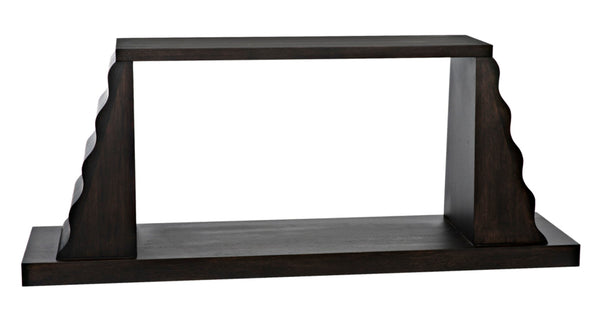 Noir Aurora Console Table in Deep Ebony Walnut - Artisan-Crafted, Modern Design for Stylish Interiors GCON353EB