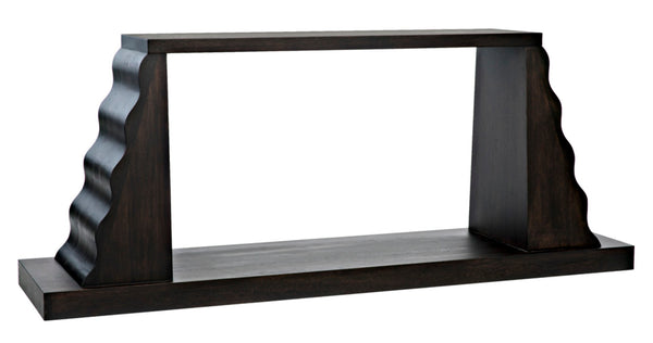 Noir Aurora Console Table in Deep Ebony Walnut - Artisan-Crafted, Modern Design for Stylish Interiors GCON353EB