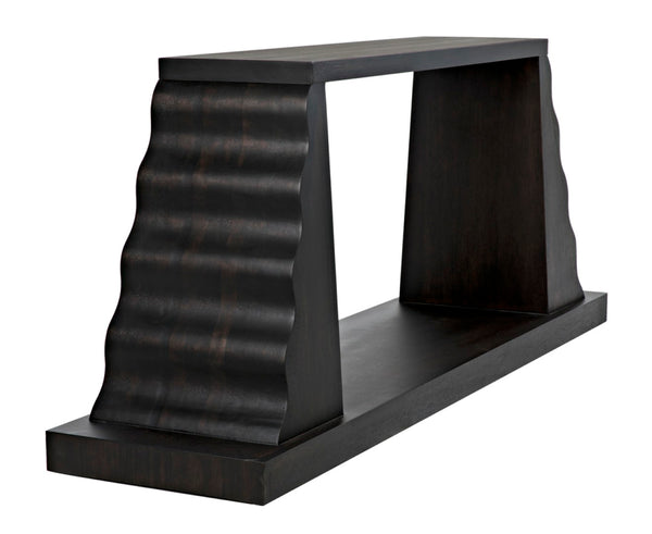 Noir Aurora Console Table in Deep Ebony Walnut - Artisan-Crafted, Modern Design for Stylish Interiors GCON353EB