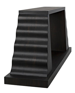 Noir Aurora Console Table in Deep Ebony Walnut - Artisan-Crafted, Modern Design for Stylish Interiors GCON353EB