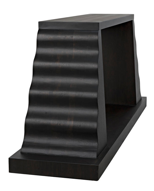 Noir Aurora Console Table in Deep Ebony Walnut - Artisan-Crafted, Modern Design for Stylish Interiors GCON353EB