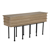 Oliver Console Washed Walnut GCON355WAW Washed Walnut with Matte Black Base Noir