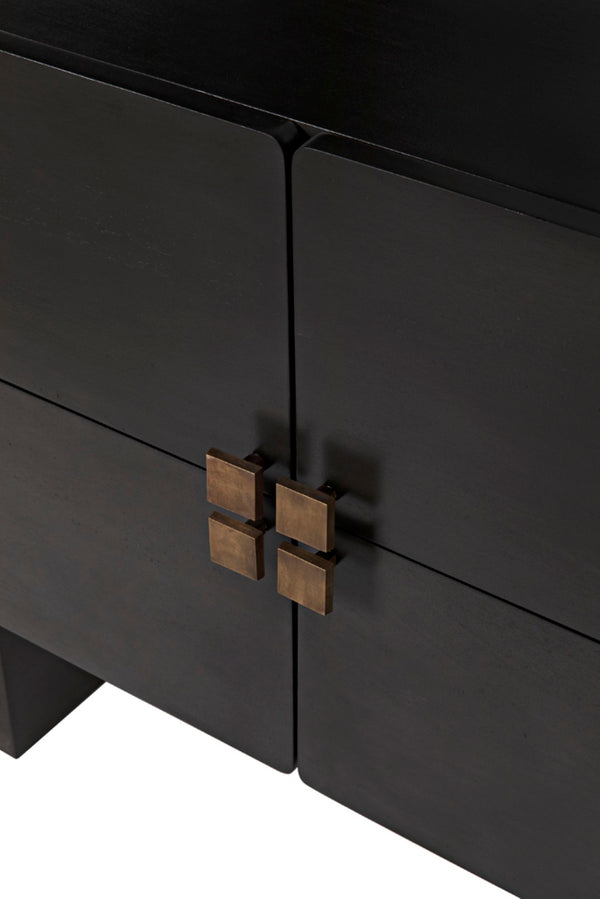 Noir Amidala Sideboard - Handcrafted Mahogany Buffet with Brass Accents for Elegant Storage Solutions Two Tone Pale GCON365P