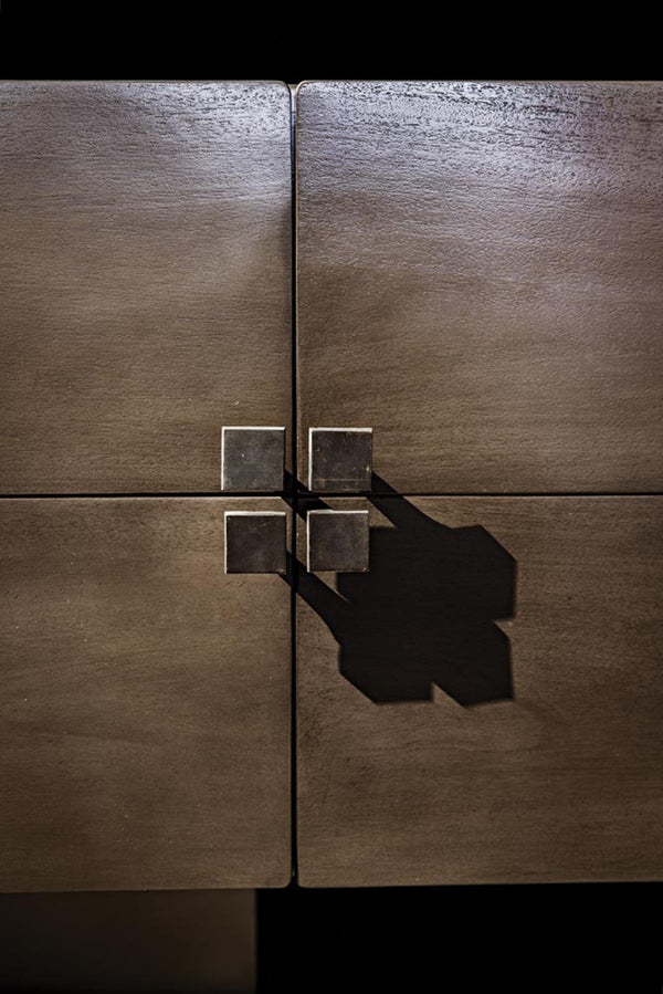 Noir Amidala Sideboard - Handcrafted Mahogany Buffet with Brass Accents for Elegant Storage Solutions Two Tone Pale GCON365P