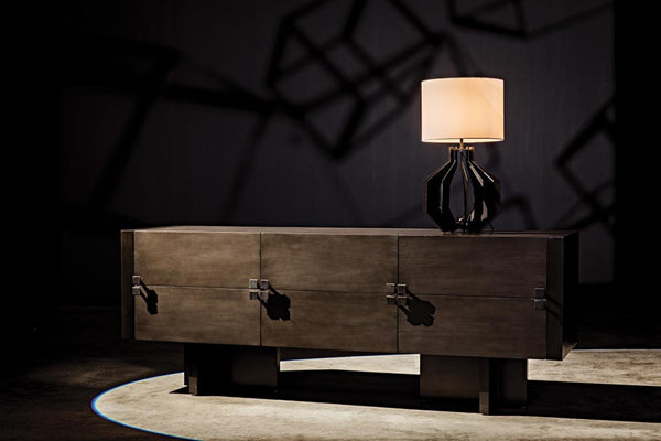 Noir Amidala Sideboard - Handcrafted Mahogany Buffet with Brass Accents for Elegant Storage Solutions Two Tone Pale GCON365P