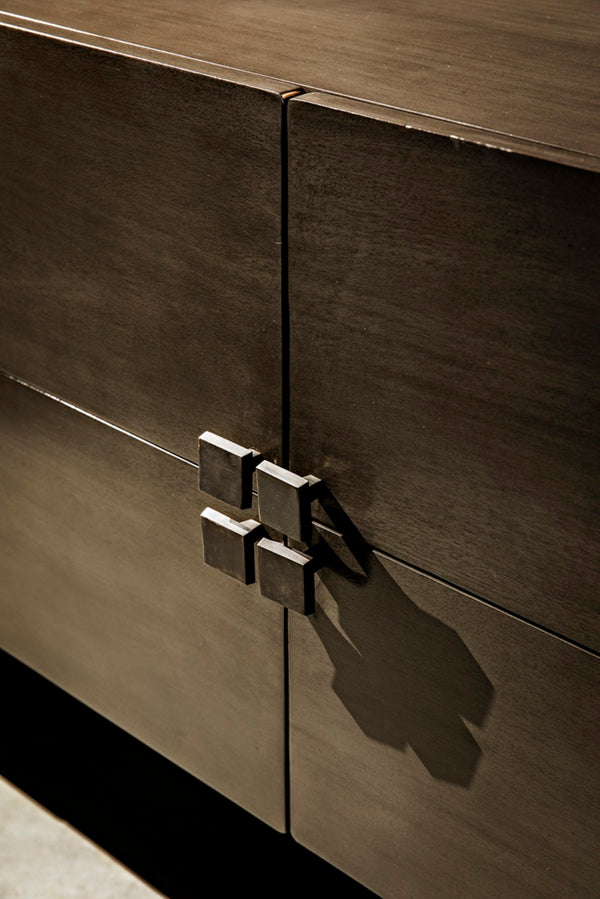 Noir Amidala Sideboard - Handcrafted Mahogany Buffet with Brass Accents for Elegant Storage Solutions Two Tone Pale GCON365P