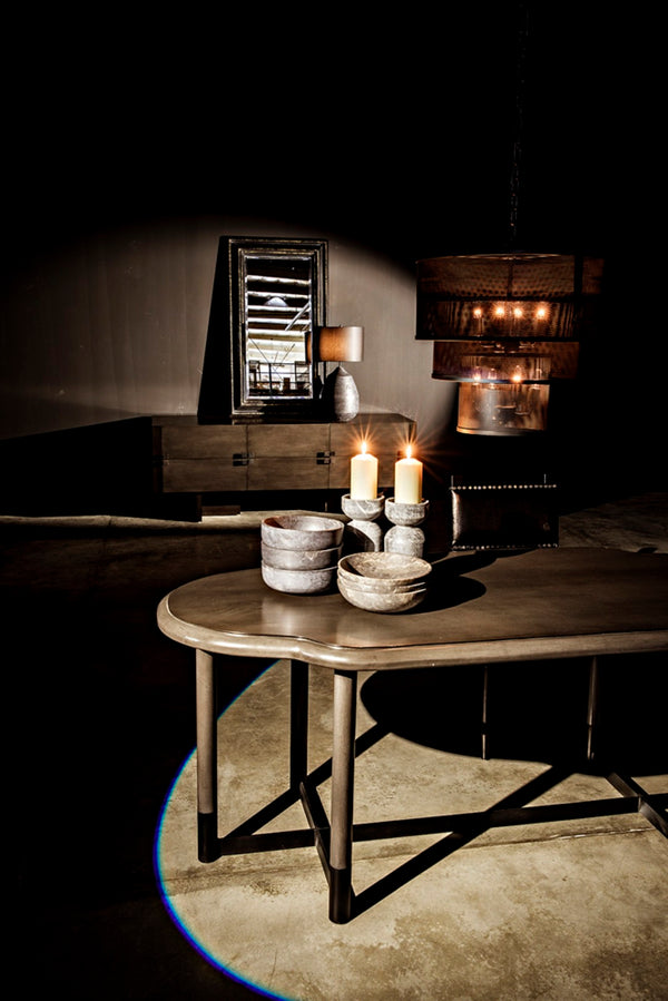 Noir Amidala Sideboard - Handcrafted Mahogany Buffet with Brass Accents for Elegant Storage Solutions Two Tone Pale GCON365P