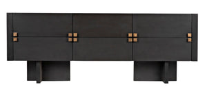 Noir Amidala Sideboard - Handcrafted Mahogany Buffet with Brass Accents for Elegant Storage Solutions Two Tone Pale GCON365P