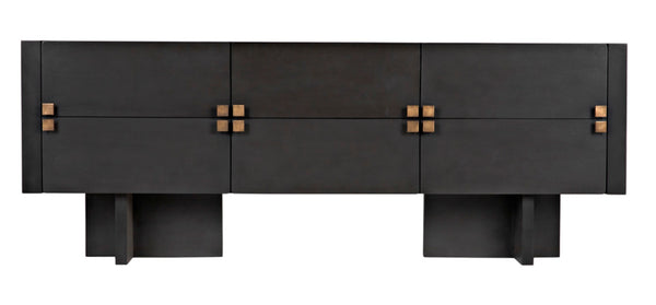 Noir Amidala Sideboard - Handcrafted Mahogany Buffet with Brass Accents for Elegant Storage Solutions Two Tone Pale GCON365P