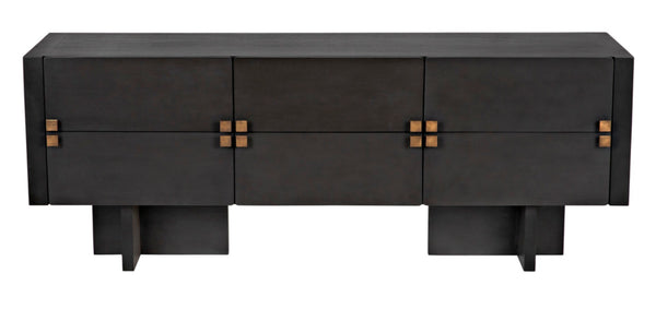Noir Amidala Sideboard - Handcrafted Mahogany Buffet with Brass Accents for Elegant Storage Solutions Two Tone Pale GCON365P
