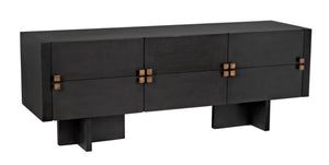 Noir Amidala Sideboard - Handcrafted Mahogany Buffet with Brass Accents for Elegant Storage Solutions Two Tone Pale GCON365P