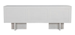 Noir Amidala Sideboard - Handcrafted Mahogany Buffet with Brass Accents for Elegant Storage Solutions White Wash GCON365WH