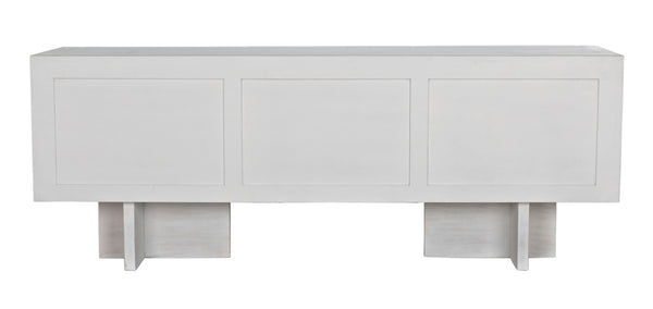 Noir Amidala Sideboard - Handcrafted Mahogany Buffet with Brass Accents for Elegant Storage Solutions White Wash GCON365WH
