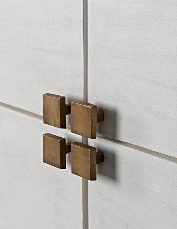 Noir Amidala Sideboard - Handcrafted Mahogany Buffet with Brass Accents for Elegant Storage Solutions White Wash GCON365WH