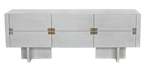 Noir Amidala Sideboard - Handcrafted Mahogany Buffet with Brass Accents for Elegant Storage Solutions White Wash GCON365WH