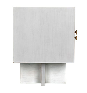 Noir Amidala Sideboard - Handcrafted Mahogany Buffet with Brass Accents for Elegant Storage Solutions White Wash GCON365WH