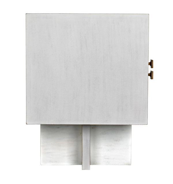 Noir Amidala Sideboard - Handcrafted Mahogany Buffet with Brass Accents for Elegant Storage Solutions White Wash GCON365WH