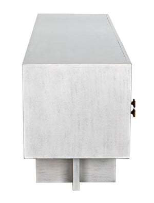 Noir Amidala Sideboard - Handcrafted Mahogany Buffet with Brass Accents for Elegant Storage Solutions White Wash GCON365WH