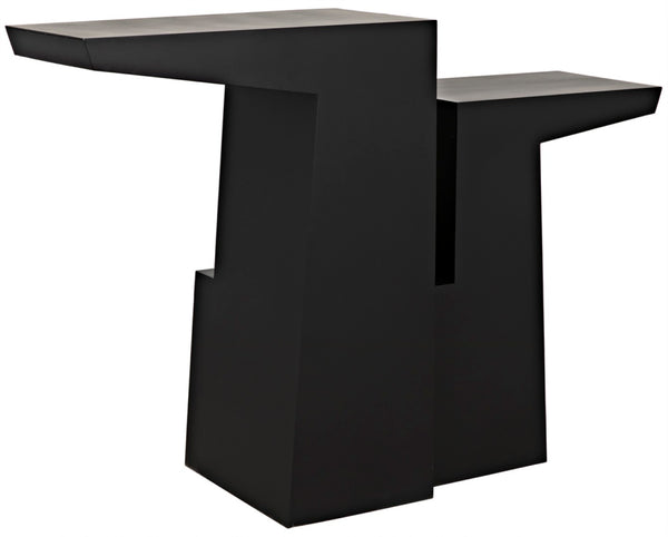 Noir Jazz Console Table - Handcrafted Matte Black Iron Design for Modern Entryway & Living Space Elegance GCON369MTB
