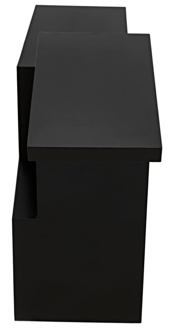 Noir Jazz Console Table - Handcrafted Matte Black Iron Design for Modern Entryway & Living Space Elegance GCON369MTB