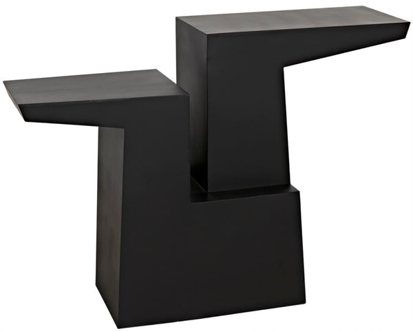 Noir Jazz Console Table - Handcrafted Matte Black Iron Design for Modern Entryway & Living Space Elegance GCON369MTB