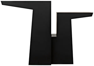 Noir Jazz Console Table - Handcrafted Matte Black Iron Design for Modern Entryway & Living Space Elegance GCON369MTB