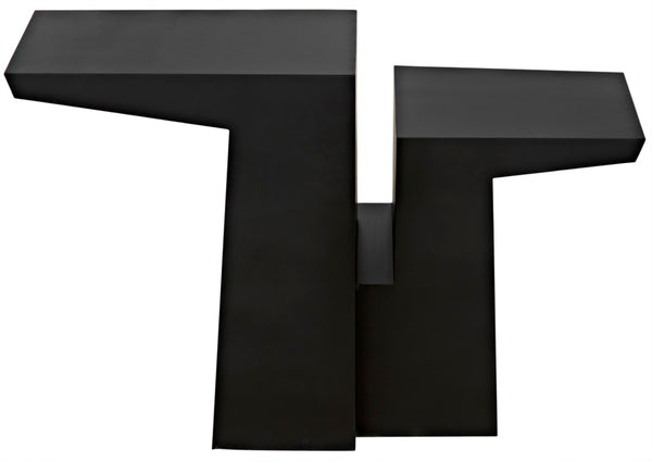 Noir Jazz Console Table - Handcrafted Matte Black Iron Design for Modern Entryway & Living Space Elegance GCON369MTB