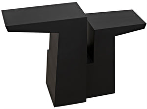 Noir Jazz Console Table - Handcrafted Matte Black Iron Design for Modern Entryway & Living Space Elegance GCON369MTB