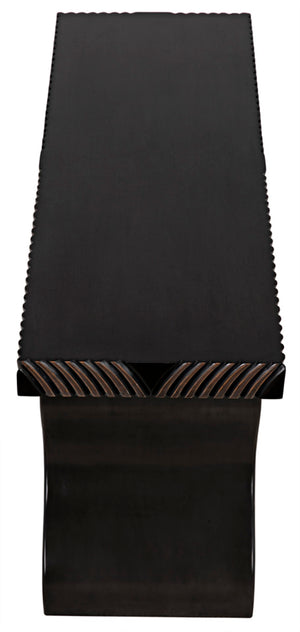 Noir Ray Console Table – Hand-Carved Mahogany with Pale Finish, Sculptural Design for Modern Interiors GCON370P