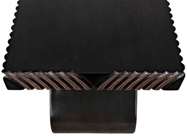 Noir Ray Console Table – Hand-Carved Mahogany with Pale Finish, Sculptural Design for Modern Interiors GCON370P