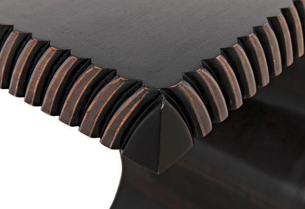 Noir Ray Console Table – Hand-Carved Mahogany with Pale Finish, Sculptural Design for Modern Interiors GCON370P