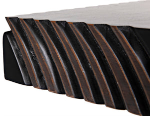 Noir Ray Console Table – Hand-Carved Mahogany with Pale Finish, Sculptural Design for Modern Interiors GCON370P