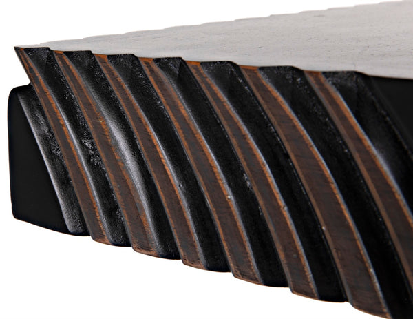 Noir Ray Console Table – Hand-Carved Mahogany with Pale Finish, Sculptural Design for Modern Interiors GCON370P