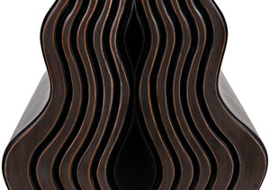 Noir Ray Console Table – Hand-Carved Mahogany with Pale Finish, Sculptural Design for Modern Interiors GCON370P