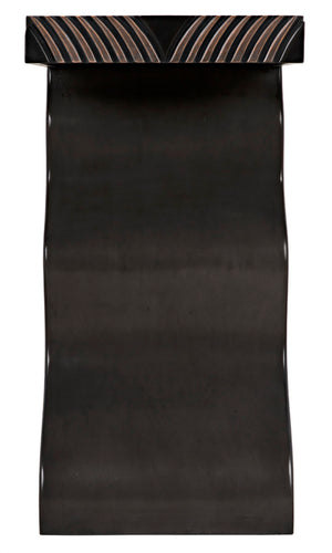 Noir Ray Console Table – Hand-Carved Mahogany with Pale Finish, Sculptural Design for Modern Interiors GCON370P